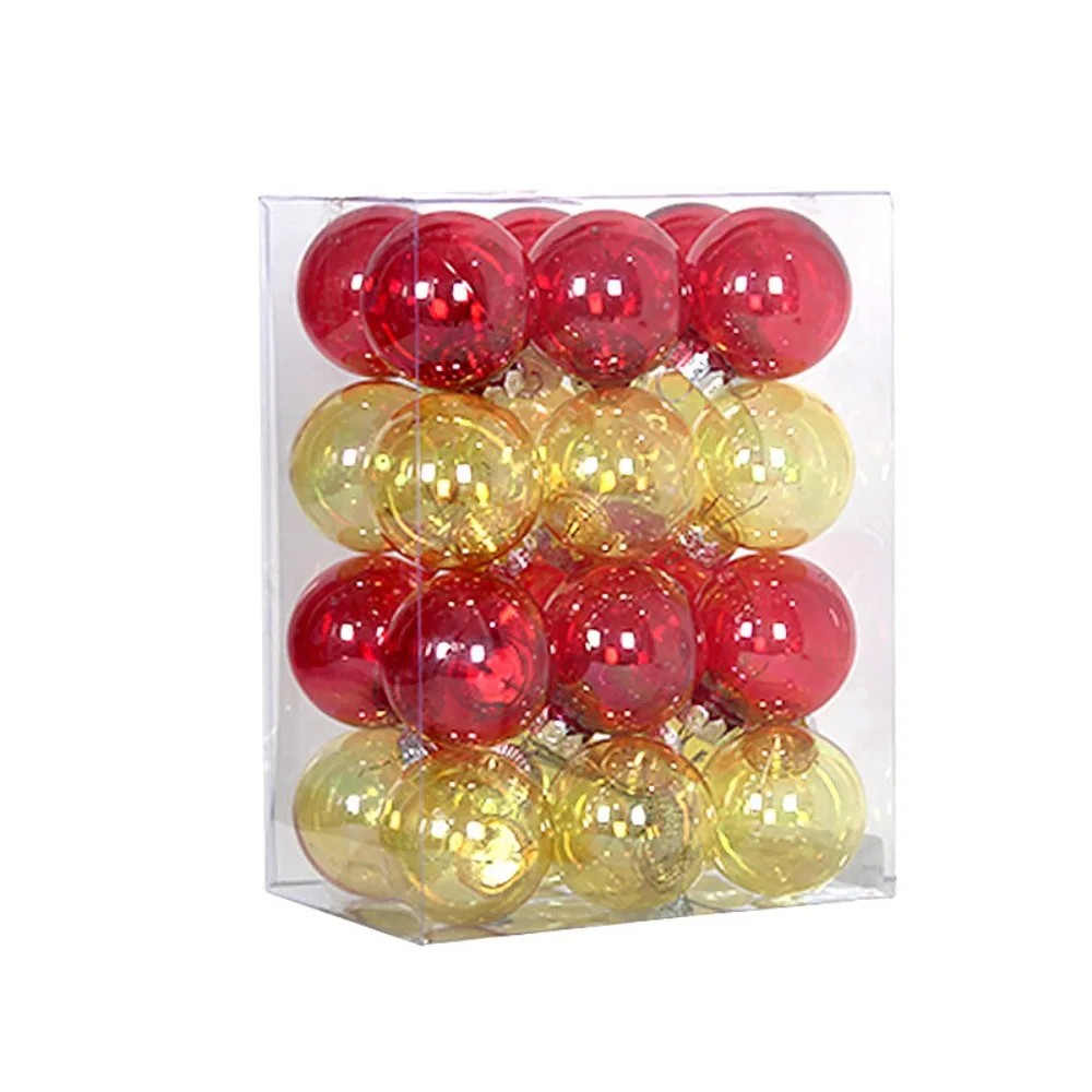 

24pcs 6CM Christmas Ball Set Shatterproof Waterproof Christmas Tree Decoration Pendant Transparent Creative Hanging Ornament