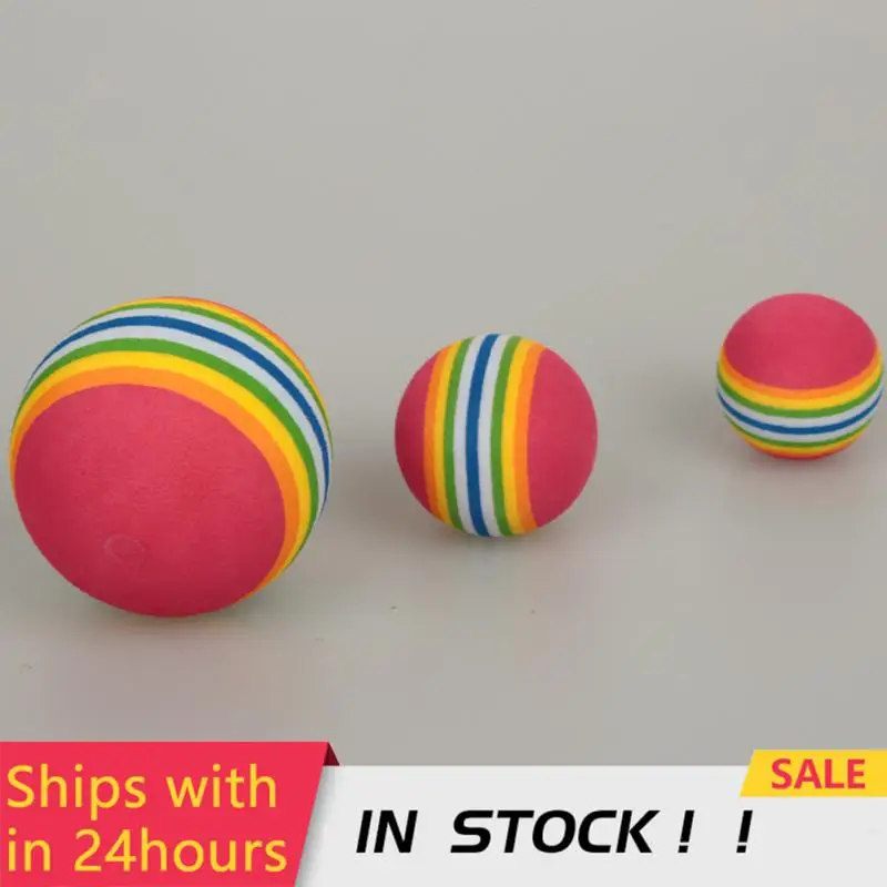 Rainbow EVA Cat Toys Ball Interactive Cat Dog Play Chewing Rattle Scratch EVA Ball Training Balls Pet Toys Supplies