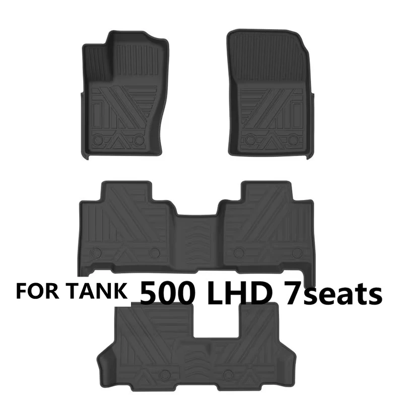 Use for GWM TANK 500 Car Carpet TANK 500 Car Floor Mat TANK 500 Trunk Mat Full Set Trim to Fit UAZ TANK 500 Waterproof Floor Mat