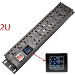 Power distribution unit PDU power strip voltmeter/ammeter/power meter 17 Ways Extenison Socket Dual Break Switch