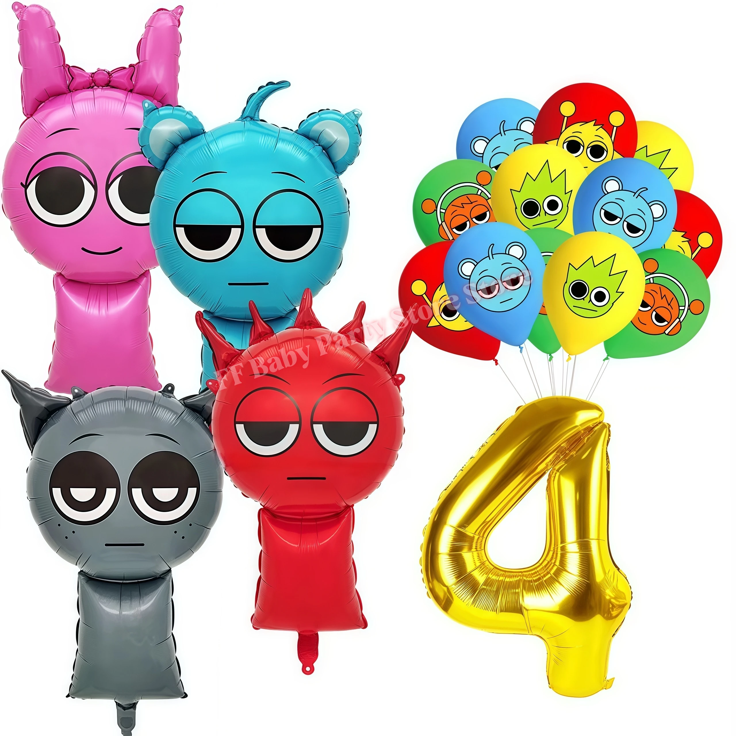 Sprunkis Geburtstagsparty-Dekorationsset Ballons Teller Becher Servietten für Jungen Mädchen Party-Geschenke Babyparty Kinder-Event-Zubehör – Detail 34
