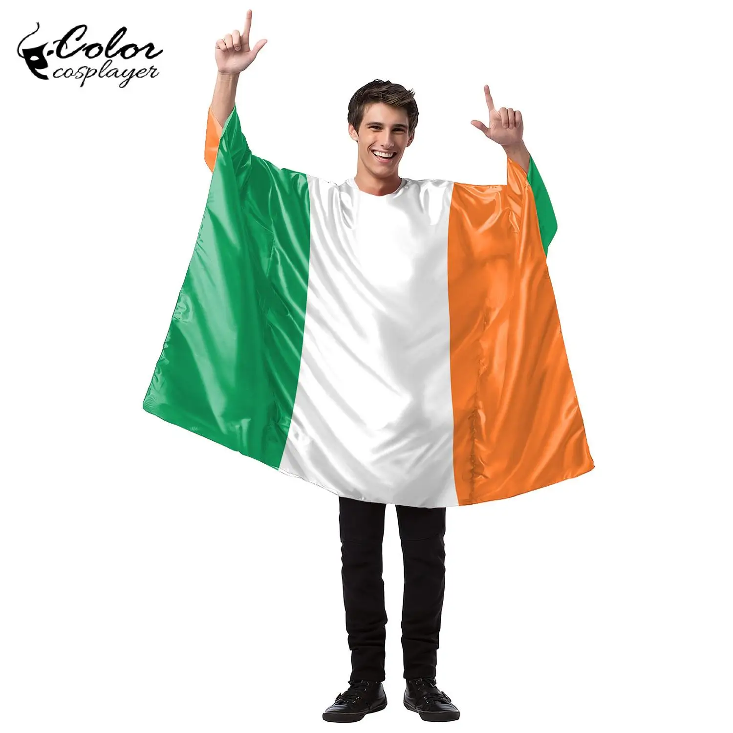 Color Cosplayer St. Patricks Day Dress Up Women Ireland Flag Cosplay Costume Men Holiday Party Green Clothes Carnival Adult Suit