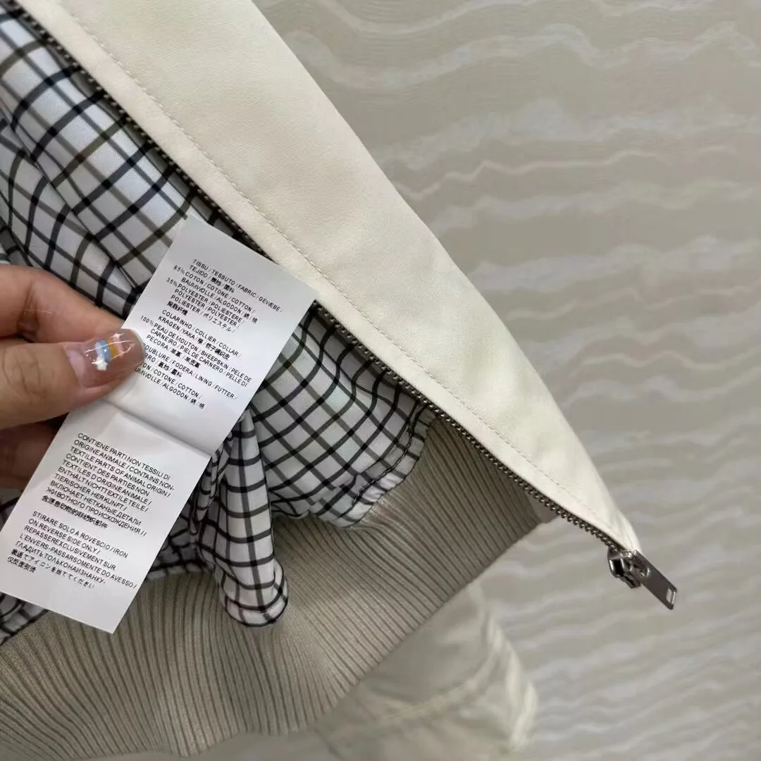 2025 New Autumn Oversize Loose Casual Jacket Women Crochet Sheepskin Leather Lapel Patchwork Long Sleeve Zipper Vintage Coat