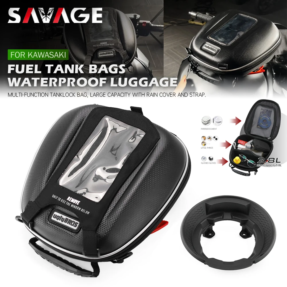 

Tank Bag Luggage For KAWASAKI ZX25R ZH2 NINJA 650 400 1000SX Z H2 Z900 Z650 Z400 VERSYS X300 ZX6R ZX10R Motorcycle Tanklock Bag