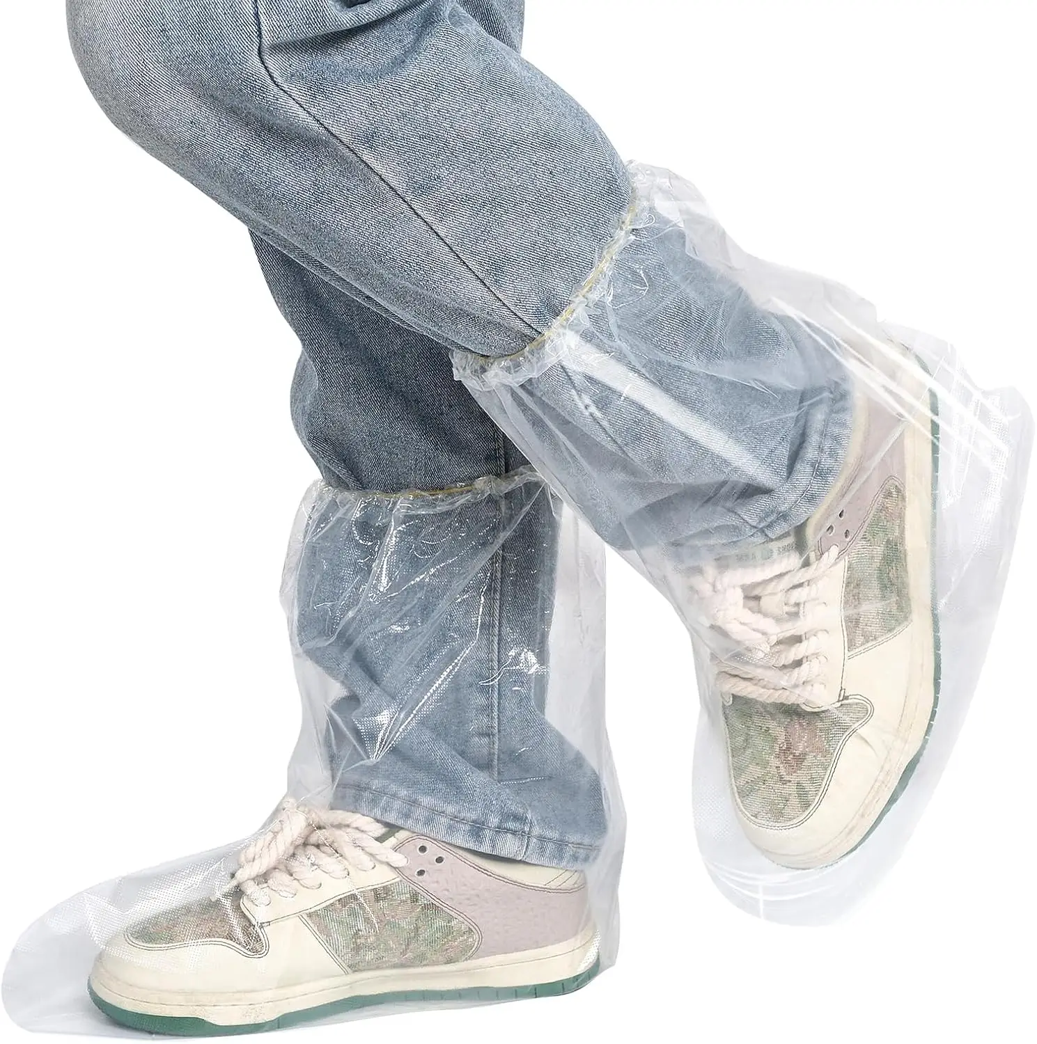 

20 PCS Disposable Shoe Covers, Waterproof Non-Slip CPE Overshoes, XL Fits Men's 11 Women's 13, for Home Cleaning Travel