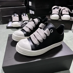 ريكس تصميم كلاسيكي ريترو أربطة حذاء سميكة جلد أسود أوينز حذاء الرجال دانتيل منخفض الأعلى عارضة أوينز أحذية رياضية أنثى شقق أفضل 12 جاكيت ريك غرايمز مبيعا - رقم 4