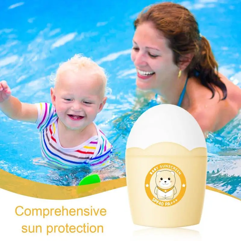 Baby Sunscreen Sun Cream Kids Physical Sunblock With Cushion Design Light & Breathable Kids Face Sunscreen For Travel Swimming