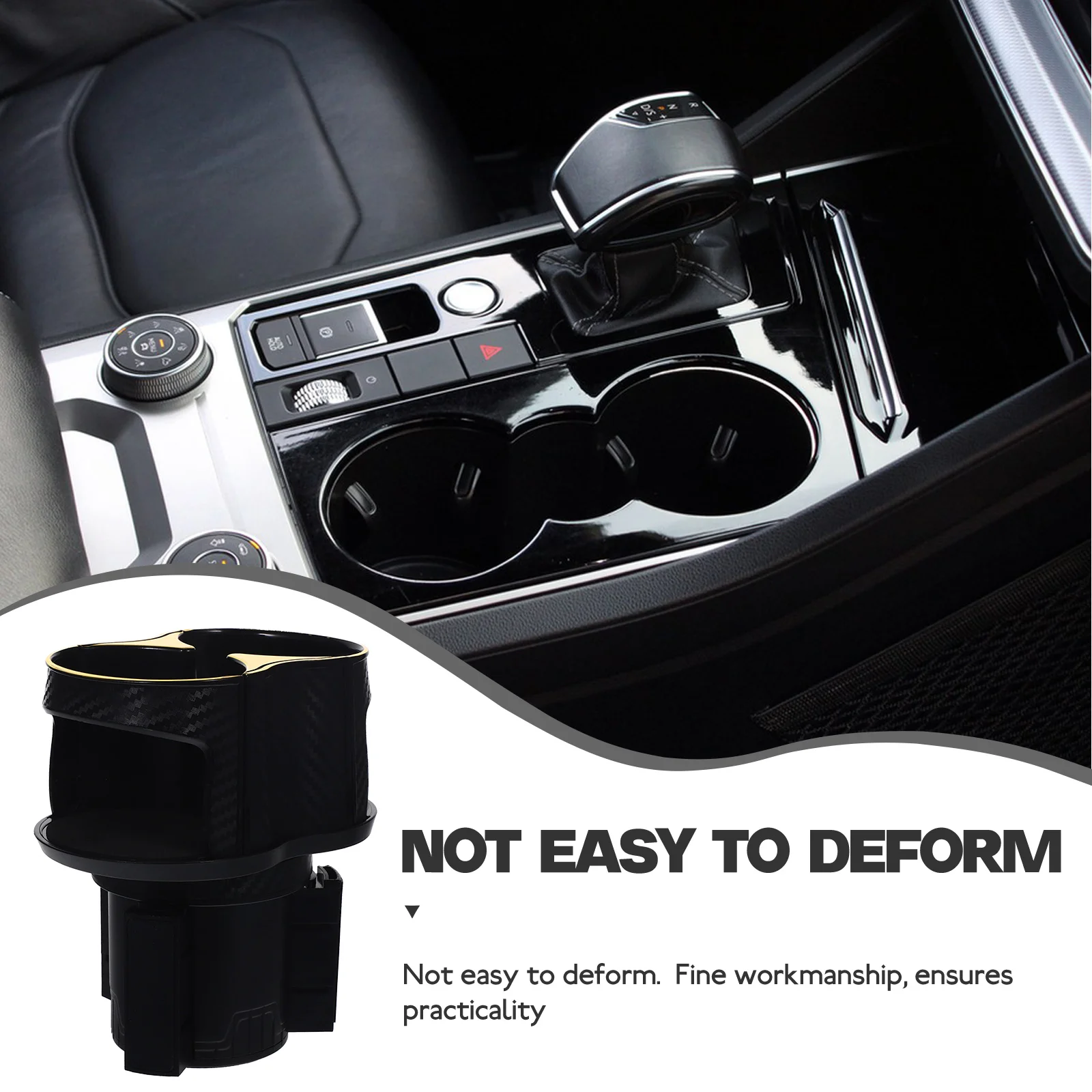 

Rotating Cup Holder Car Expander Black Carbon Fiber Drink Bottle Holder Bracket Multifunctional Automobile Water