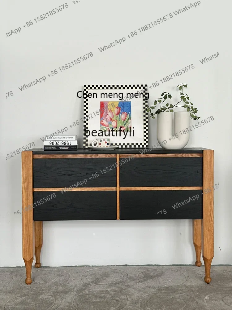 182Q Middle Ancient Retro Side Cabinet Living Room Solid Wood Sideboard Bedroom Storage Chest of Drawer