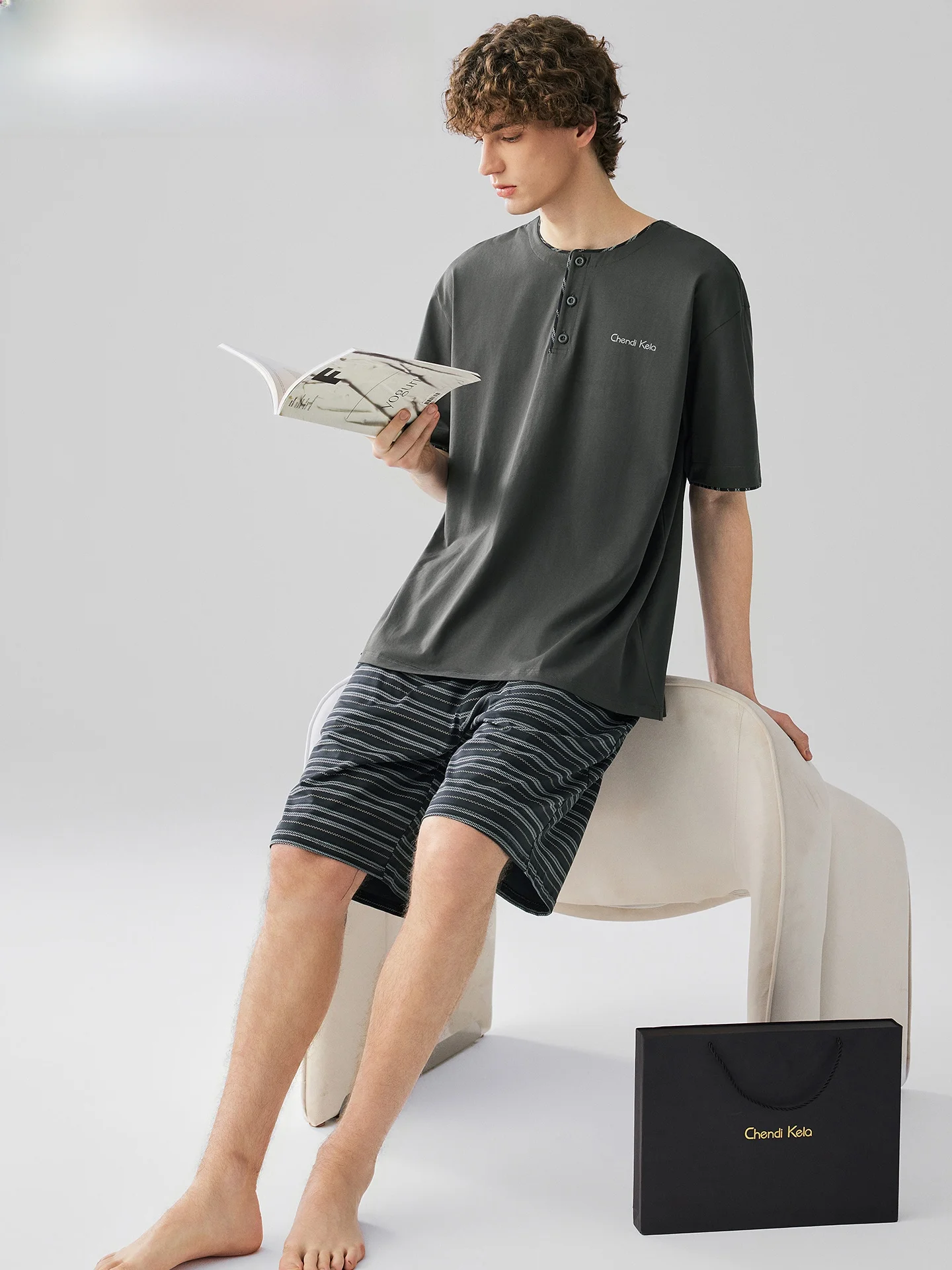 ropa-de-dormir-de-verano-para-hombre-conjunto-de-ropa-para-el-hogar-de-manga-corta-de-algodon-puro-conjunto-informal-holgado-y-comodo-diseno-con-cinturon-ligero