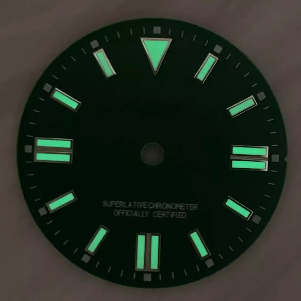 New watch Macron 28.5mmNH35 dial green luminous watch accessories custom watch