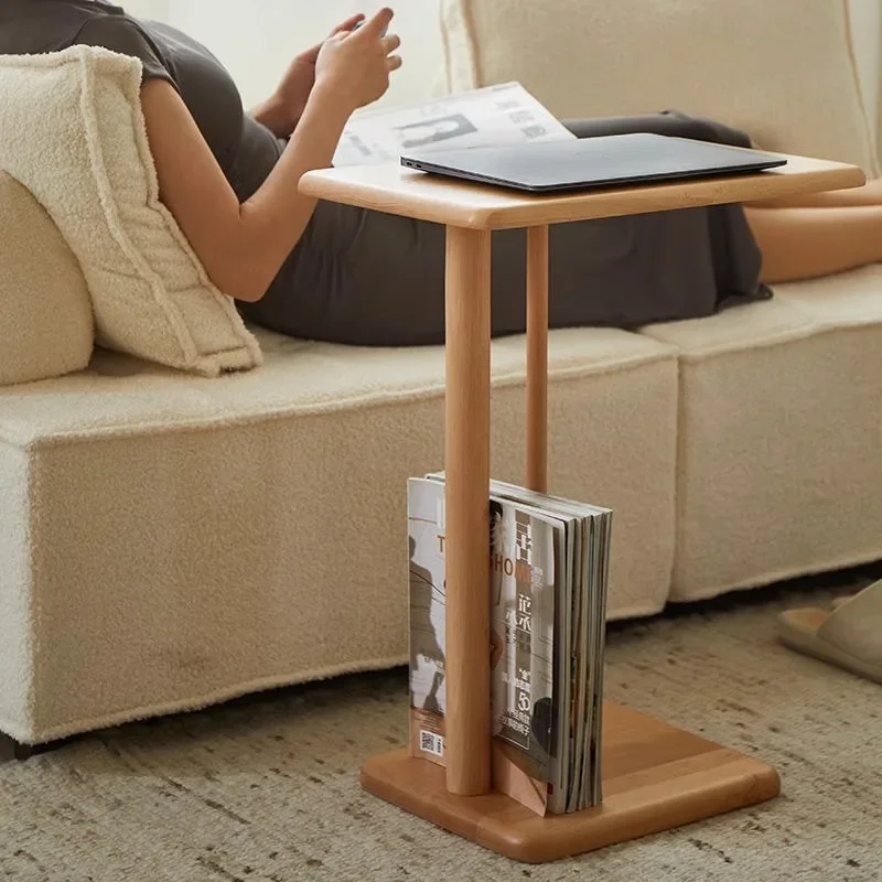 

Living room side few small coffee table bedside table creative C-type sofa mini corner few log wind movable shelf