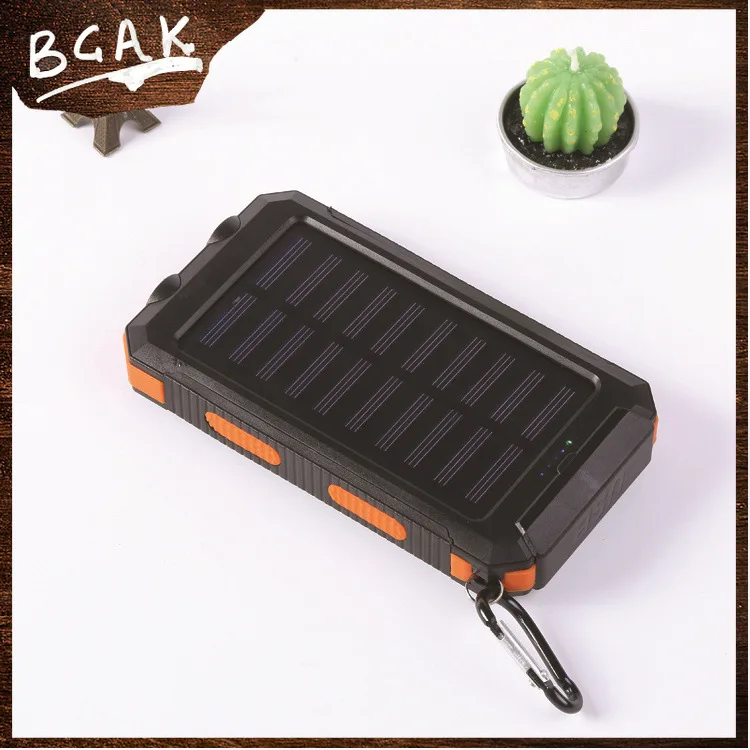 New Style 200000mAh  Large Capacity Solar Power Bank New Portable With Lanyard Compass External Battery Outdoor Camping Charging