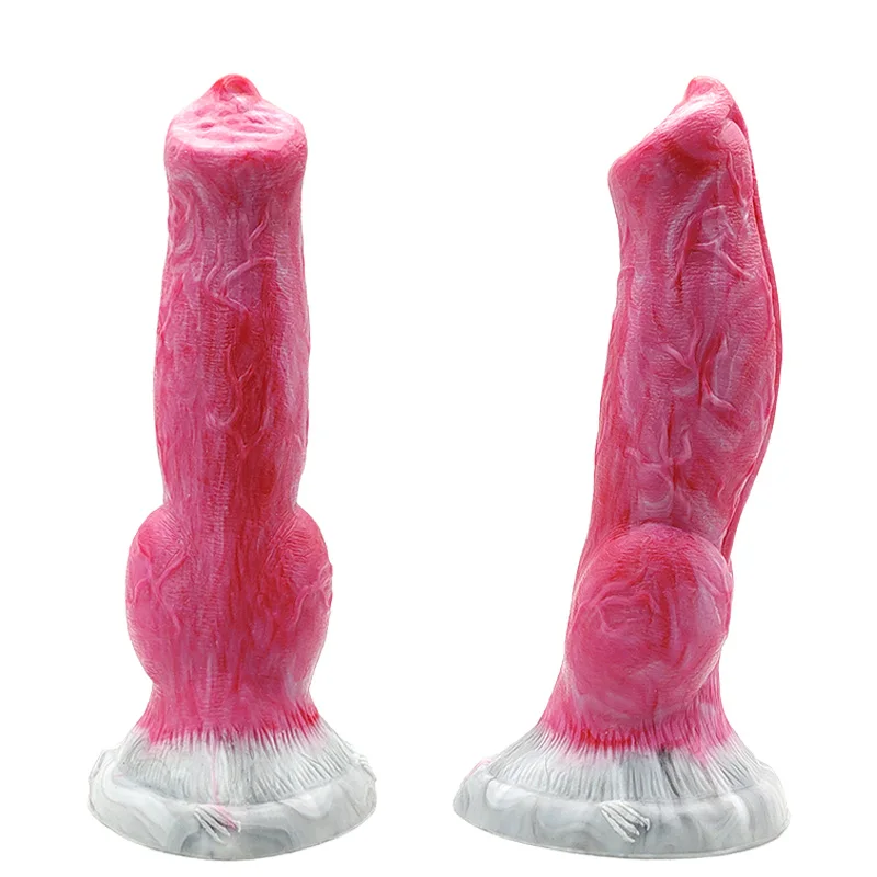 YOCY-consolador curvado con nudo de lobo para hombres y mujeres, juguete sexual con masajeador Vaginal, tapón Anal de fantasía de silicona, para