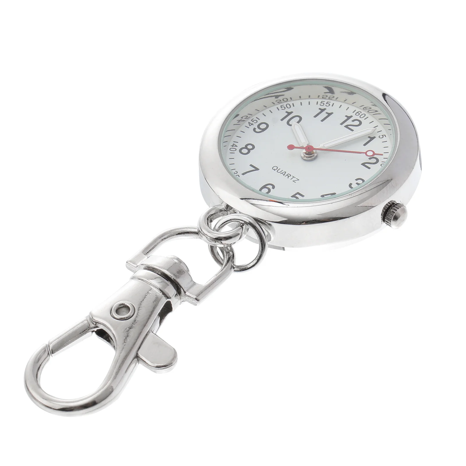 

1pc Stainless Steel Glass Nursing Pocket Watch Simple Vintage Nurse Fob Watch For Hospital Staff Quartz Keychain Pendant