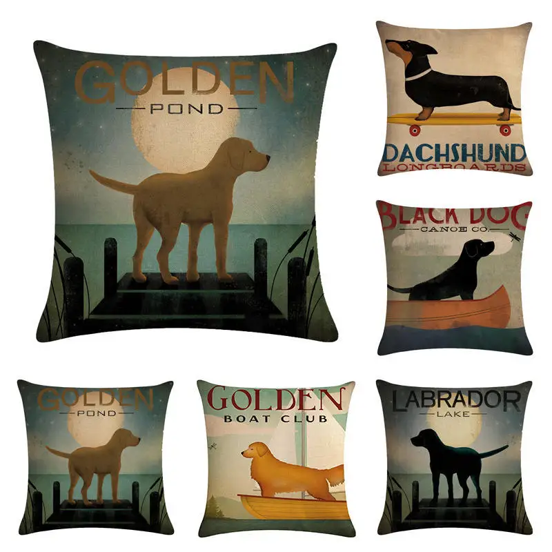 

Funny Dog Pillowcase Puppy Dog Throw Pillows Case Kids Child Room Aesthetics Home Decor Pillows Cpver for Living Room 45x45