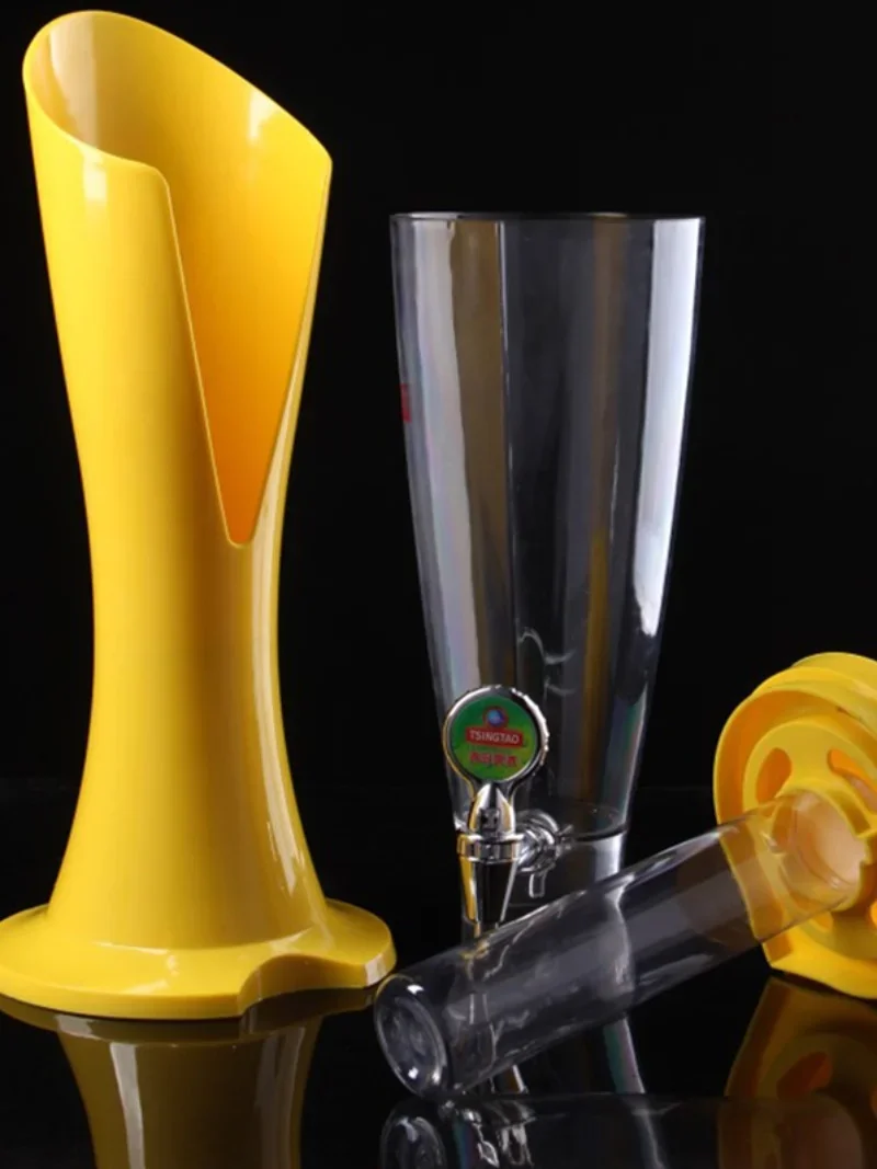 Qingdao 3-liter Zha Beer Cannon Barrel Luminescent Wine Tower Wine Column KTV Beverage Barrel Dispenser Creative Cola Barrel Con