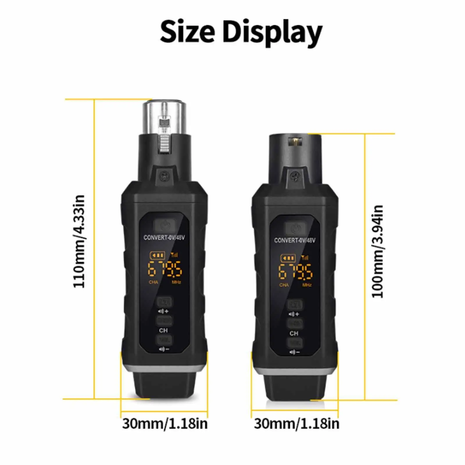 Wireless Microphone Adapter Transmitter Receiver for Dynamic Microphone for Dynamic Mic Electric Bass Cordless Guitar Amplifier