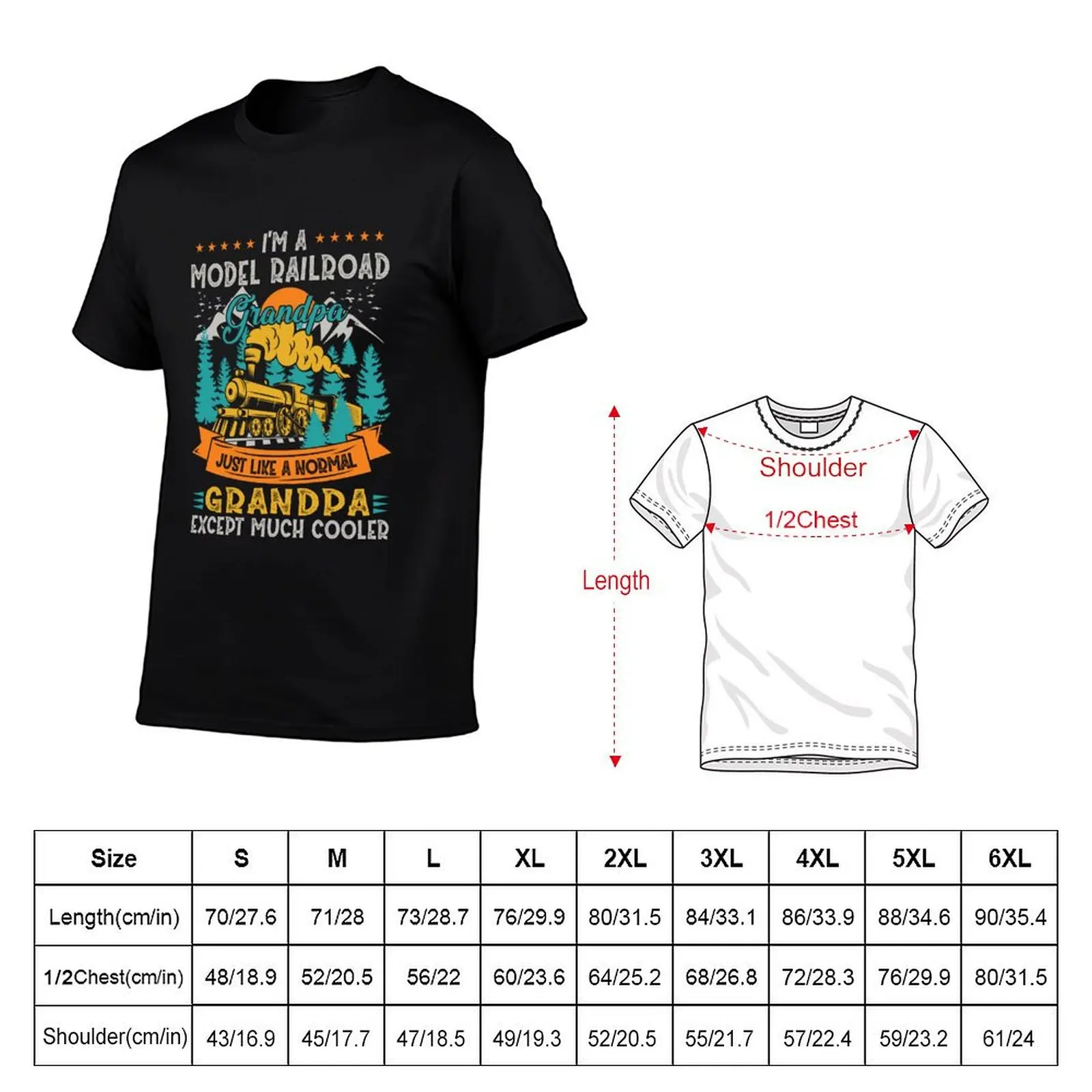 Vintage Railroad Train Grandpa For Model Trains Papa Dad Men T-Shirt baggy shirts graphic tee shirt black t shirts for men