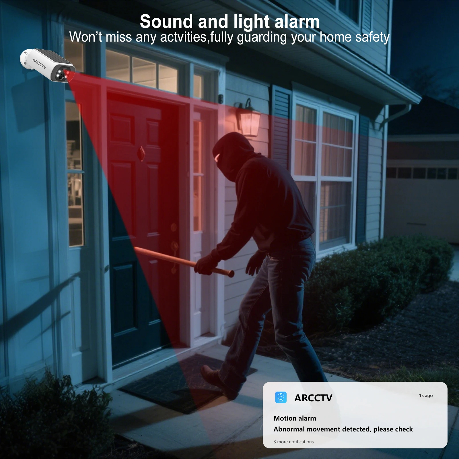 ARCCTV 2K كاميرا واي فاي تعمل بالطاقة الشمسية بطارية مراقبة خارجية كاميرا لا سلكية كشف الإنسان اتجاهين الحديث HD اللون للرؤية الليلية