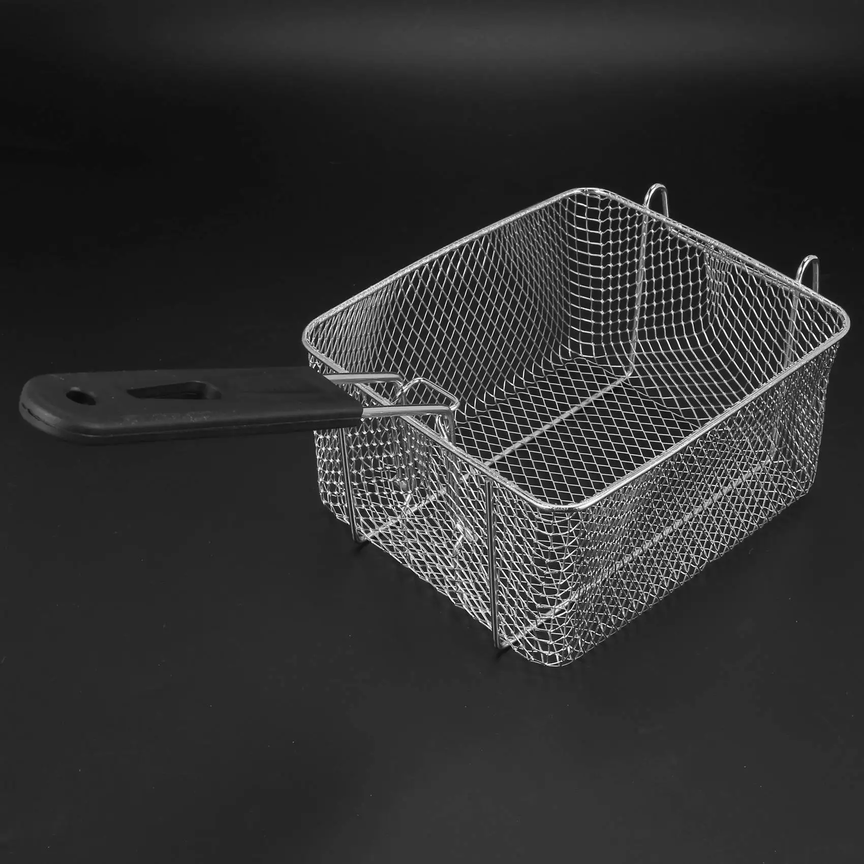 Stainless Steel Deep Fry Basket Rectangle Wire Mesh Strainer with Long Handle Frying Cooking Tool Food Presentation Tableware