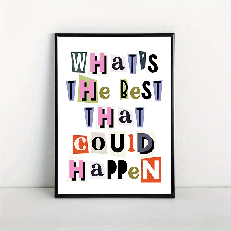 Colorful Inspiring Quotes Poster Modern Simplicity Print Retro Canvas Painting Wall Art Picture for Living Room Home Decoration