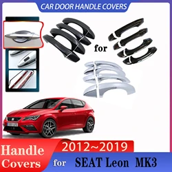 For SEAT Leon 5F Accessories MK3 2012~2019 Car Door Handle Covers Exterior Scratch Protective Decor Rustproof Car Accessories
