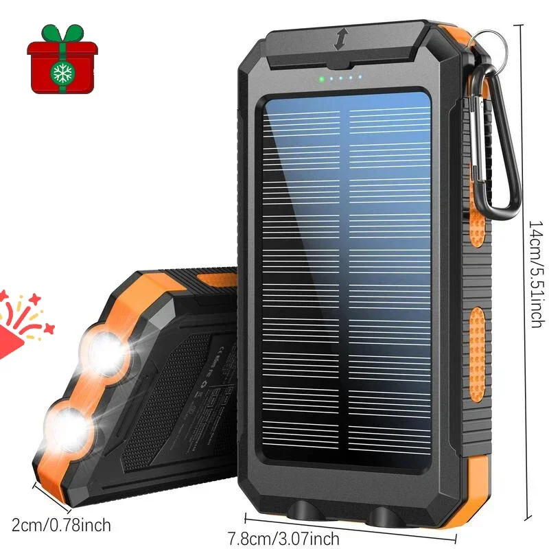 4-in-1 Solar Power Bank 10000mAh Charger Light Compass All-Day Outdoor Use