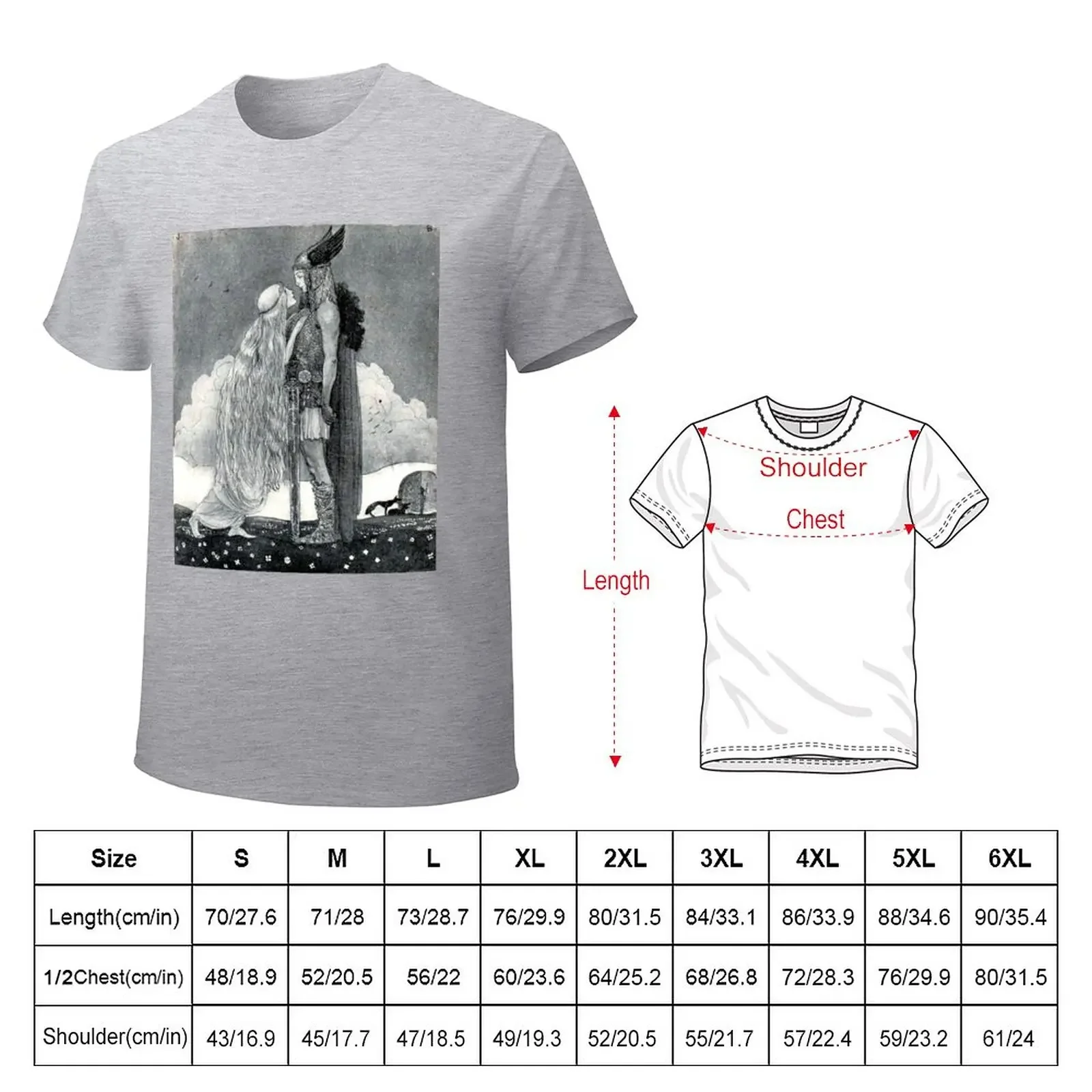 Freya and Svipdag - John Bauer T-Shirt hippie clothes customs mens t shirts pack