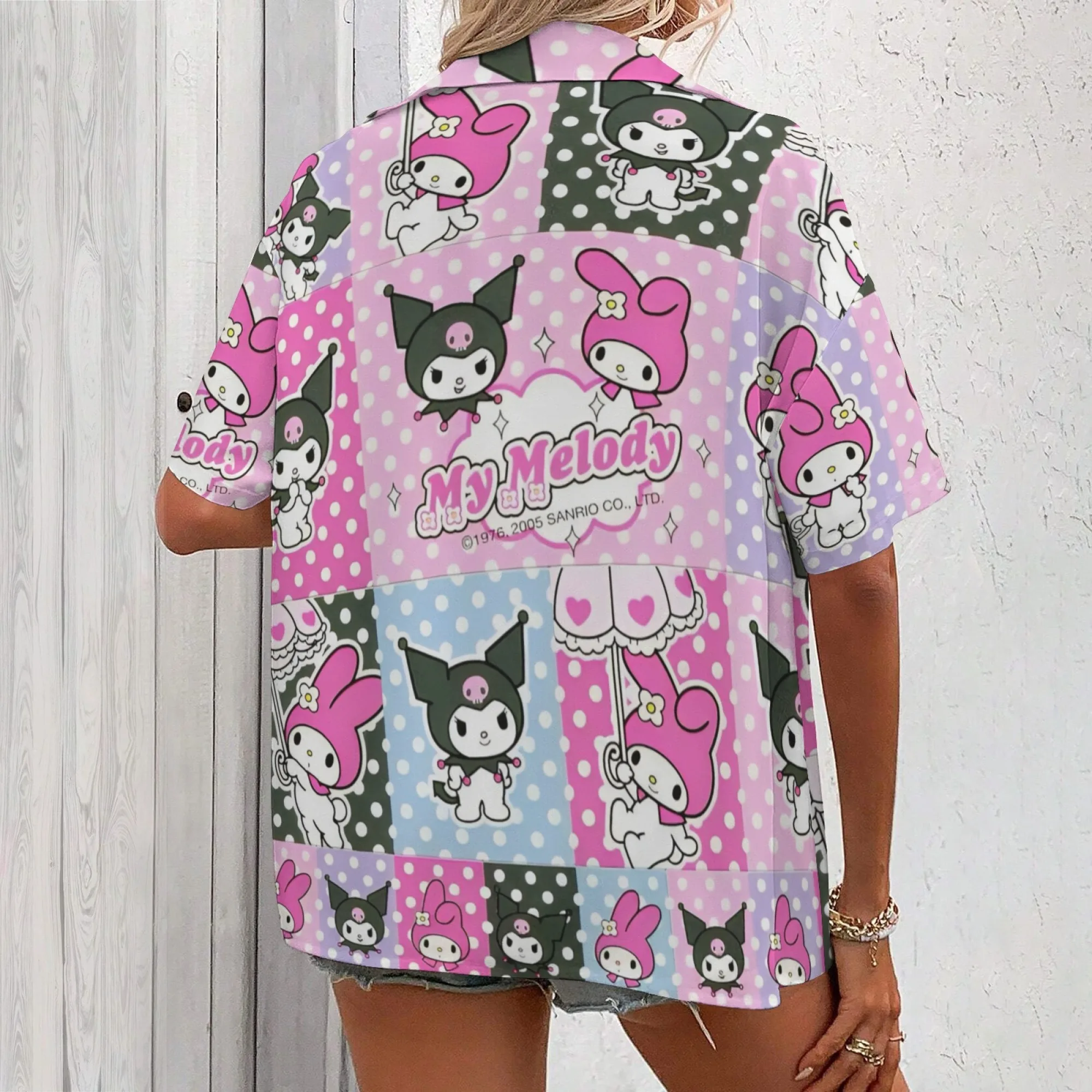 쿠로미 셔츠 전송 여성 의류 쿠로미 셔츠 남아용 티셔츠 여성용 한국 리뷰 많은 옷 오버사이즈 티셔츠 Y2