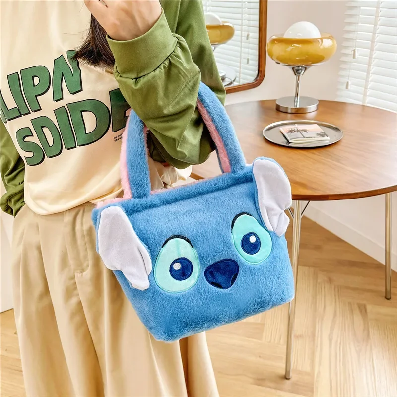 Disney New Plush Bag Cartoon Stitch Cute Winnie the Pooh Children\'s Shoulder Bag frozen Girl Doll Handbag