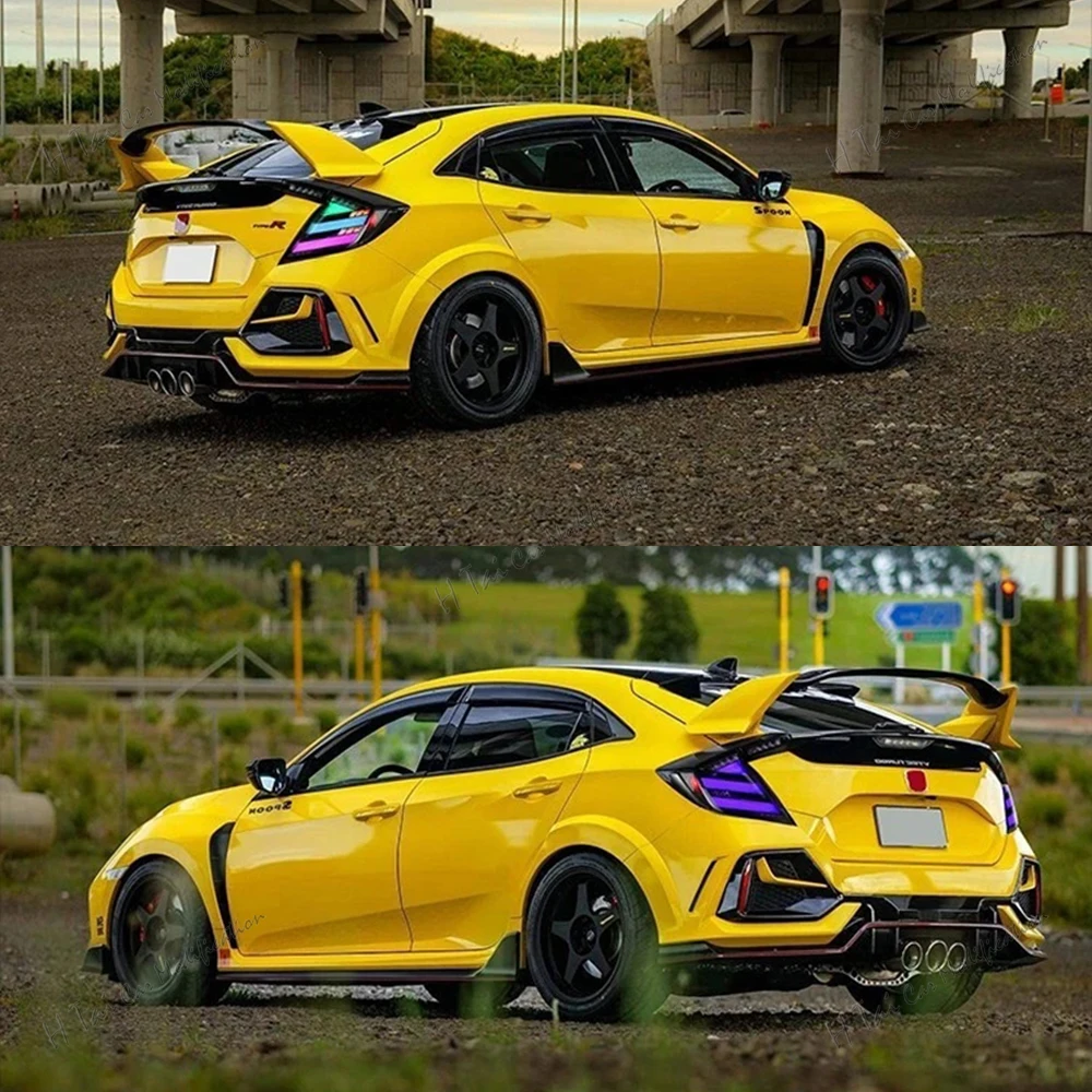 أضواء خلفية LED لهوندا سيفيك هاتشباك نوع R 2016-2022 FK7 FK8 10th Gen RGB المصابيح الخلفية المصابيح الخلفية سيارة الذيل ضوء الجمعيات #2