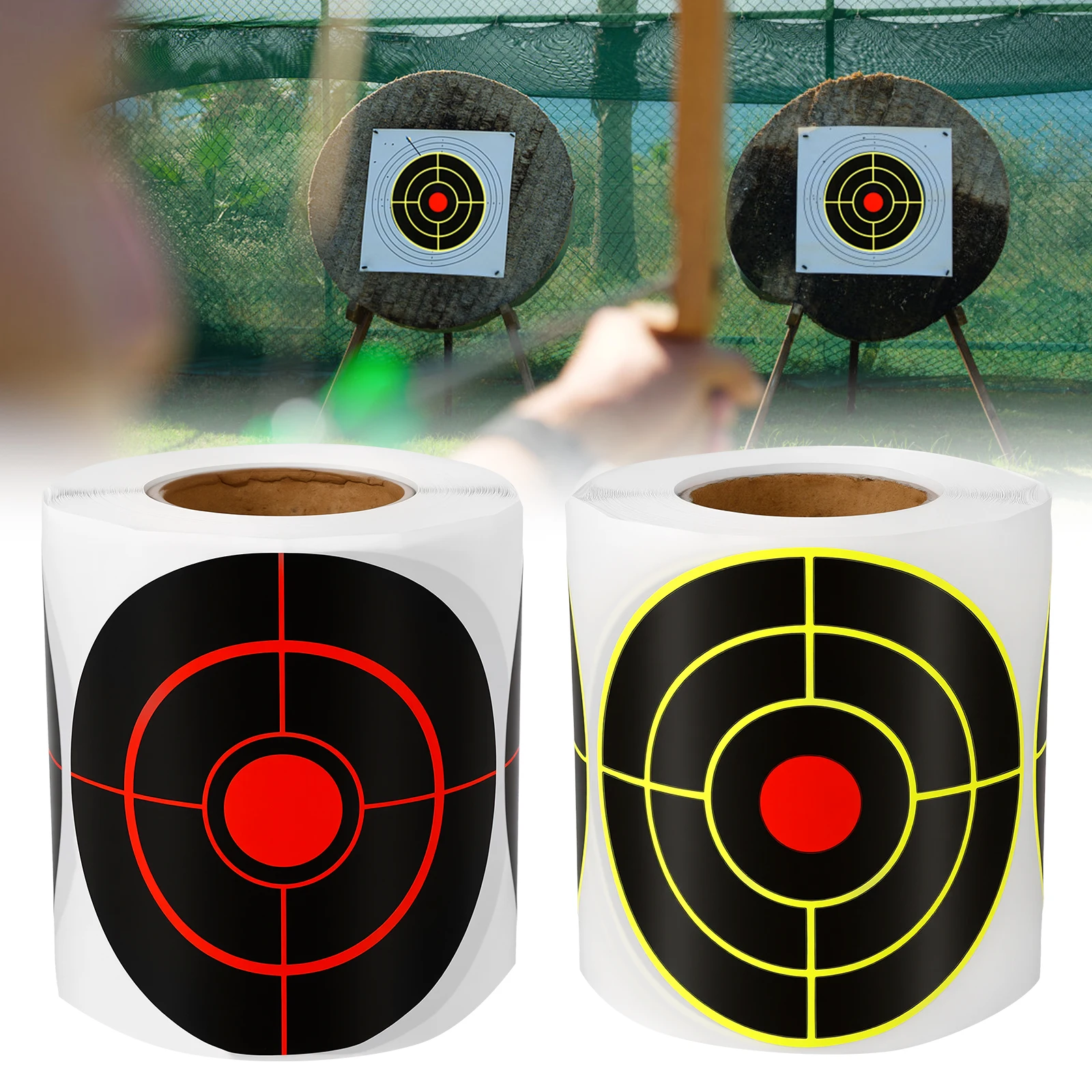 2/1 Roll Shooting Target Sticker 3/6 inch Diameter Self Adhesive Shooting Training/Aim Practice Stickers for Airsoft Gun/Rifle