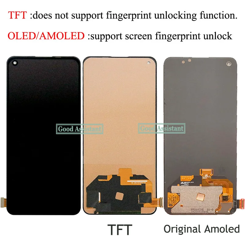 Amoled / TFT 6.43 Inch For OnePlus Nord 2 5G DN2101 DN2103 LCD Display Touch Screen Digitizer Assembly Replacement