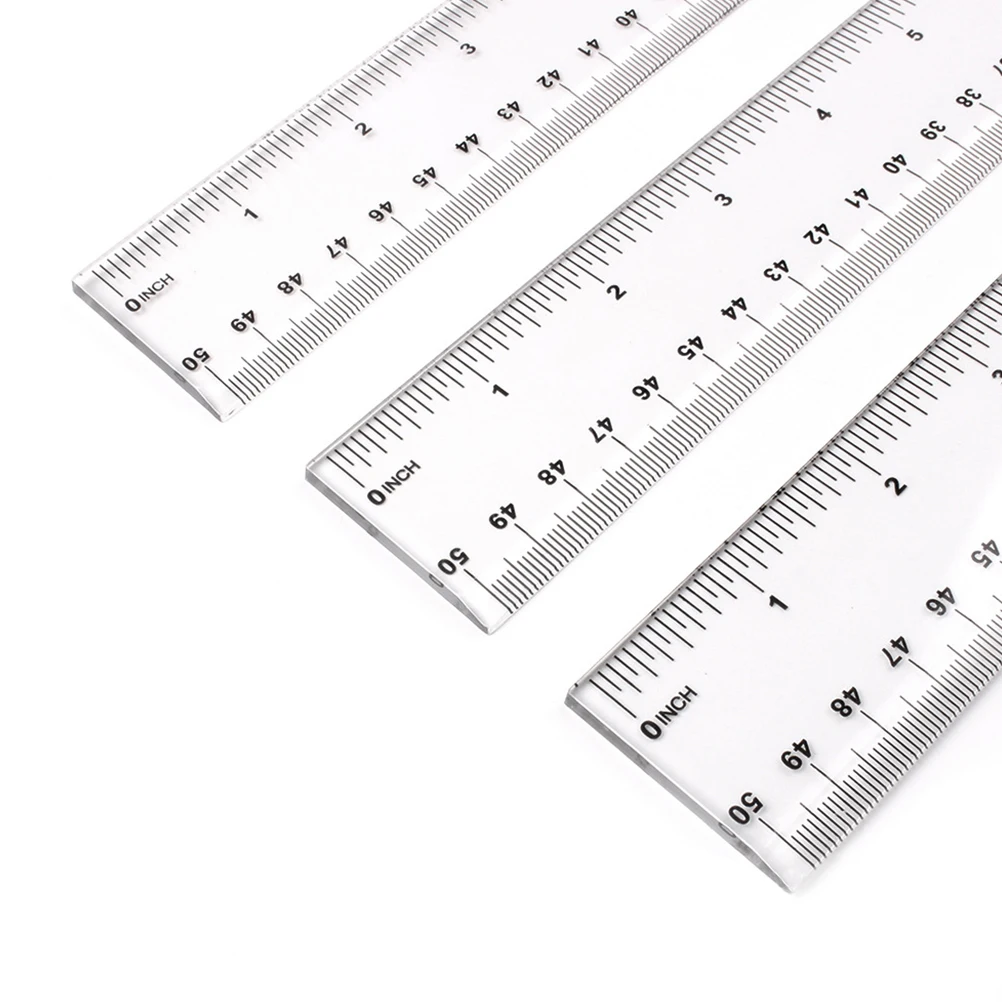 

6pcs Transparent Plastic Straight Ruler Precision Measurement Tool For Student School Office Home 50Cm
