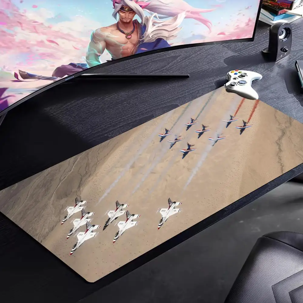 United States Air Force Thunderbirds Pads Gamer Keyboard Mat Pads Gaming Desk Protector Laptops Large Mousepad Cartoon Deskmat