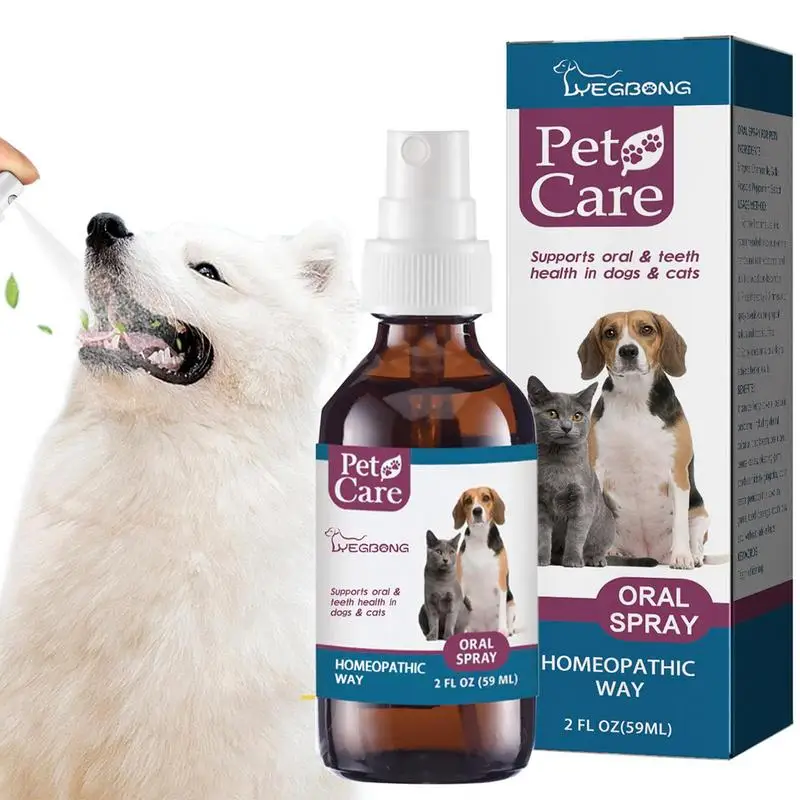 

Pet Oral Cleanse Spray Dogs Cats Teeth Clean Deodorant Breath Freshener Remove Kitten Bad Breath Fights Tartars & Gum Problem