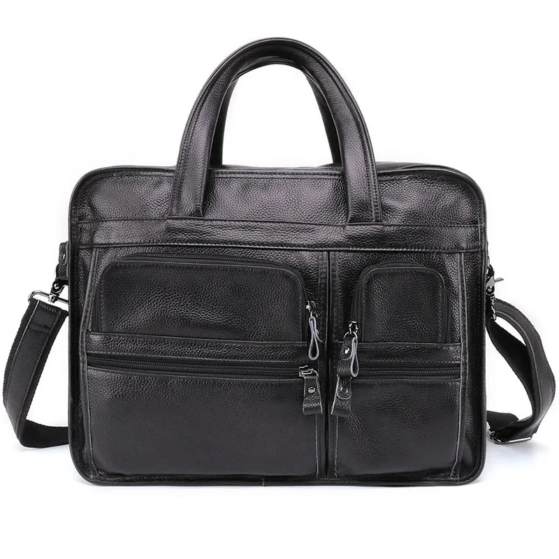 Leder Aktentasche lässig Business-Tasche s Schulter Cross body s Männer Handtasche große Reise Laptop-Tasche