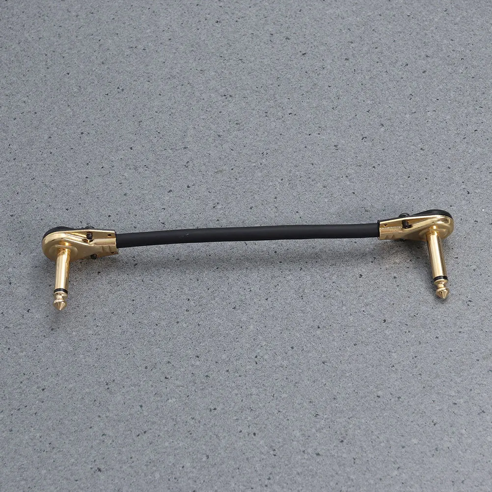 Câble d'instrument à tête plate plaqué or, 2 pièces, matériau en cuivre, haute fidélité, faible bruit, cordon de raccordement pour guitare électrique et basse