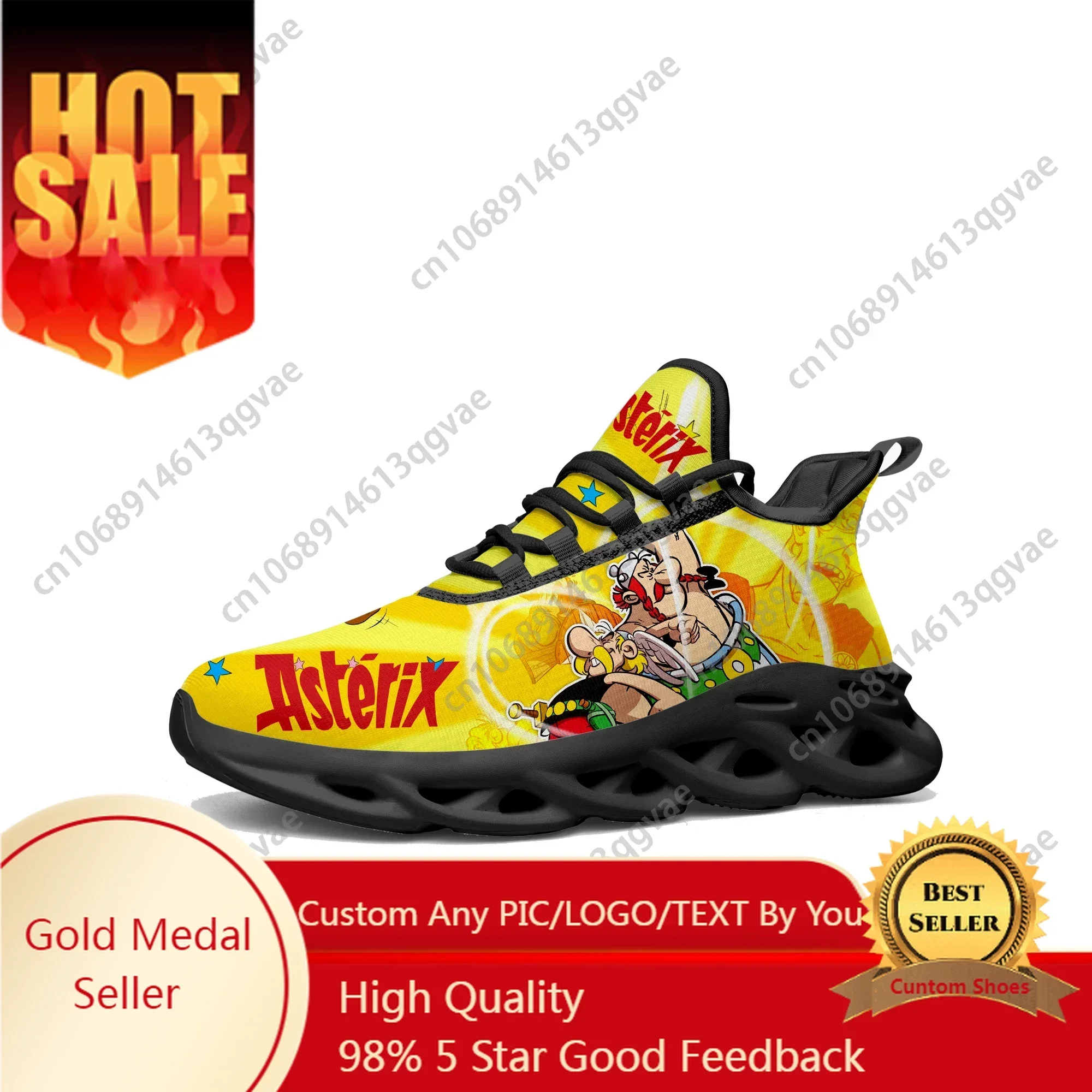 

Asterix Adventure Obelix Flats Sneakers Men Women Teenager Sports Running Shoes High Quality Anime Custom Lace Up Mesh Footwear