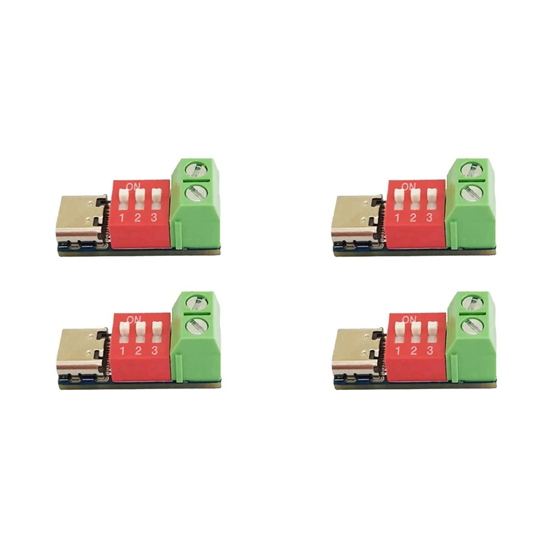 N11R--4PCS-Type-C-PD-QC-Trigger-5V-20V-DC-Voltaje ajustable-Módulo de potencia-Dial-Regulación-Voltaje-Carga rápida-Módulo de señuelo