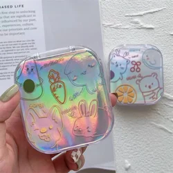 DUOXIU1set Portable Super cute mini Contact Lenses Box Lens with makeup mirror remover Color eye storage box suit Fast Shipping
