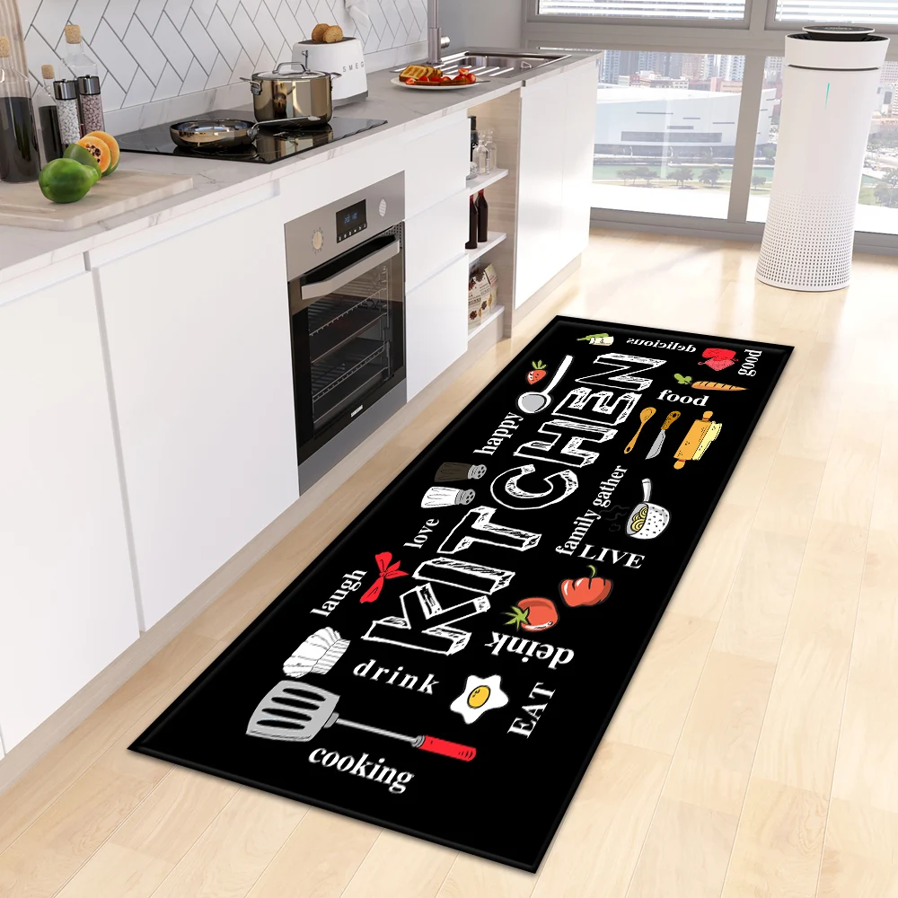 Polymères de sol de cuisine modernes, porte d\'entrée de maison, salon, décor de chambre à coucher, tapis de couloir, balcon, porte d\'entrée, pied