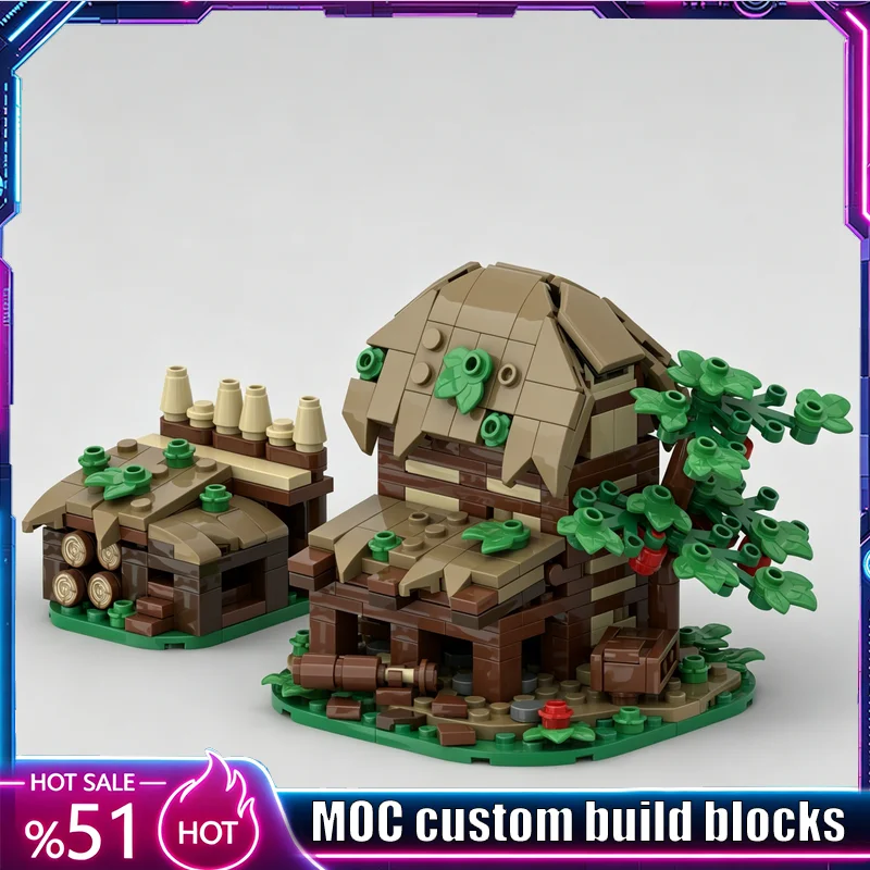 480 Parts Carpentry Courtyard Expansion MOC Medieval Castle Model Custom Puzzle Architecture DIY Assembly Educational Toy Gifts