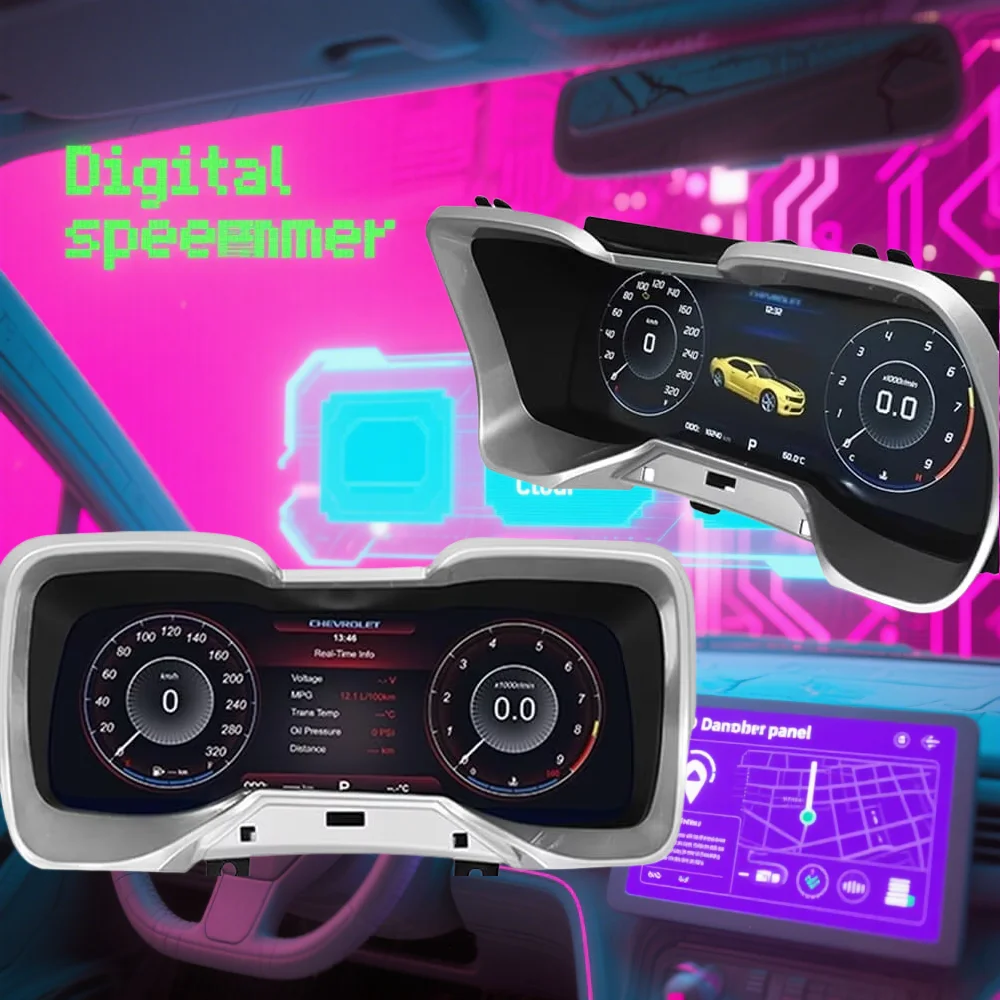 Car Digital Cluster Dashboard Virtual Cockpit LCD Instrument For Chevrolet Camaro 2010 2011-2015 Bumblebee Speed Meter Screen
