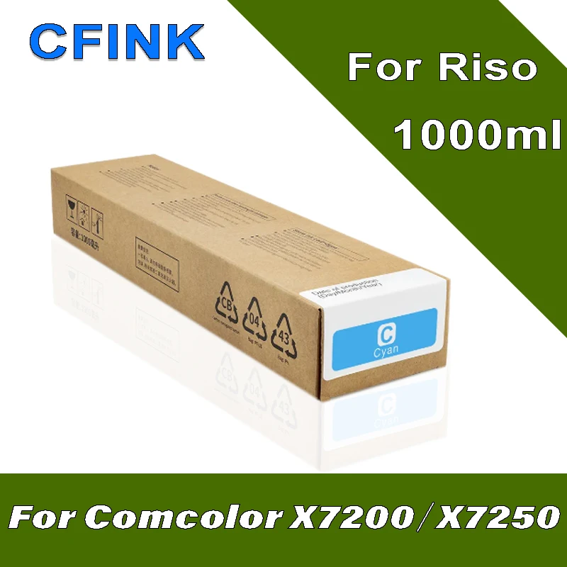 CFINK For RIso X7200 Compatible Ink Cartridge For Riso Comcolor X7200 X7250 Printer With Stable Chip With 1000ML Pigment Ink