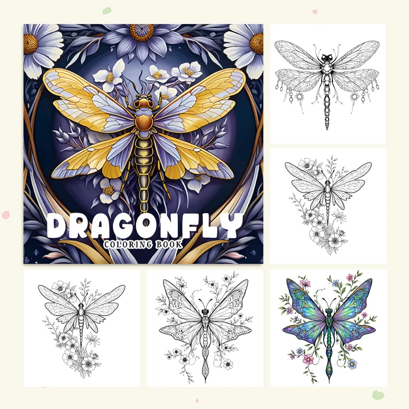 New Cross-border Thick Dragonfly Themed Coloring Book for Graffiti & Painting, Factory In Stock