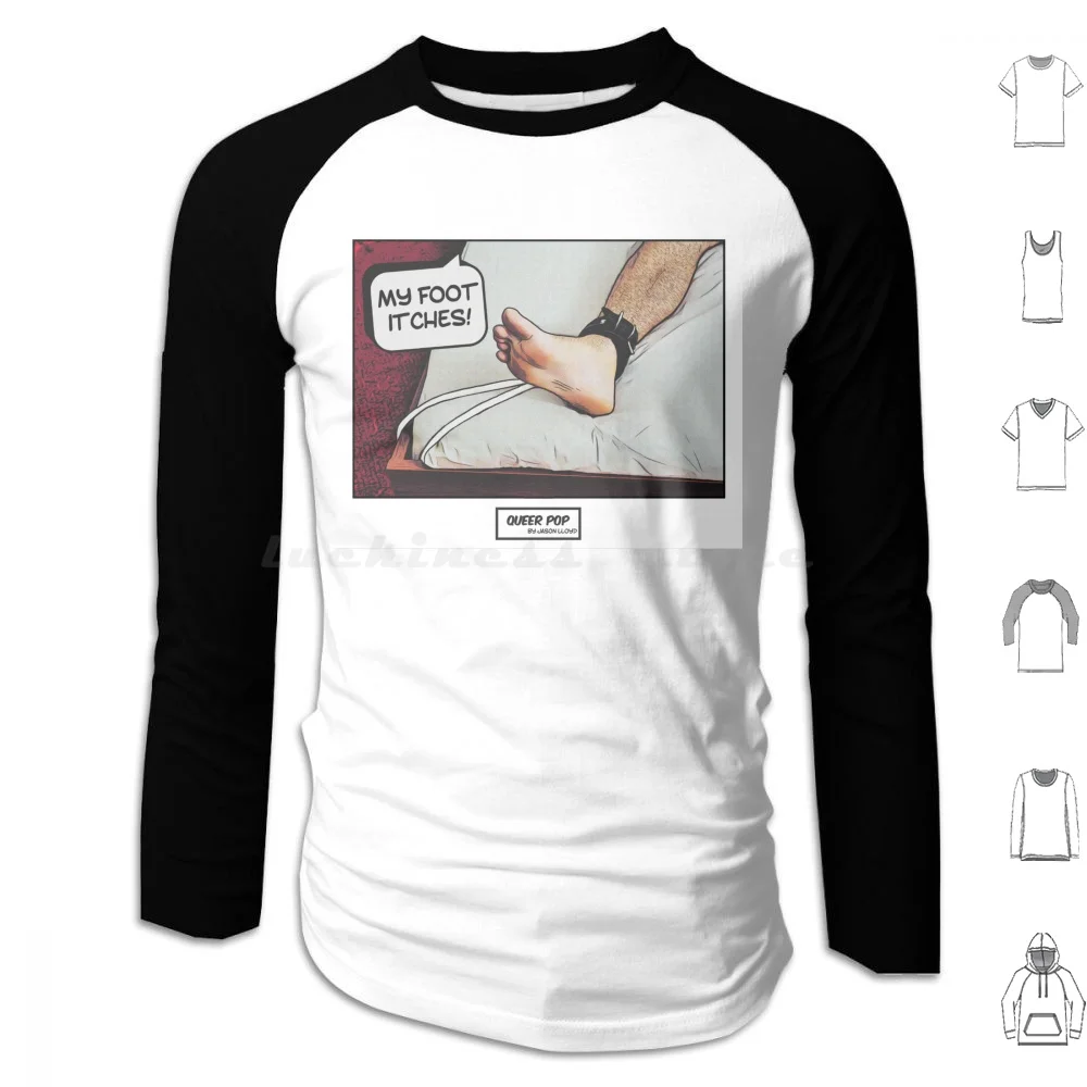 Queer Pop : Itchy Foot Hoodie cotton Long Sleeve Queer Bdsm Kink Fetish Bondage Foot Fetish Pride Comic Comic Funny