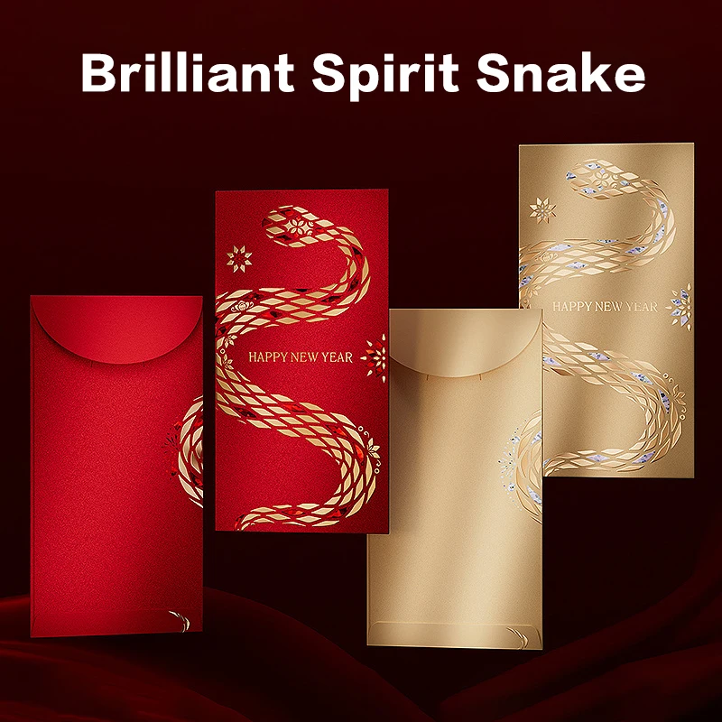 6-Pack Chinese New Year Red Envelope Snake, 2 Color For Snake Red Envelopes Chinese, New Year Gift Of Hong Bao Money