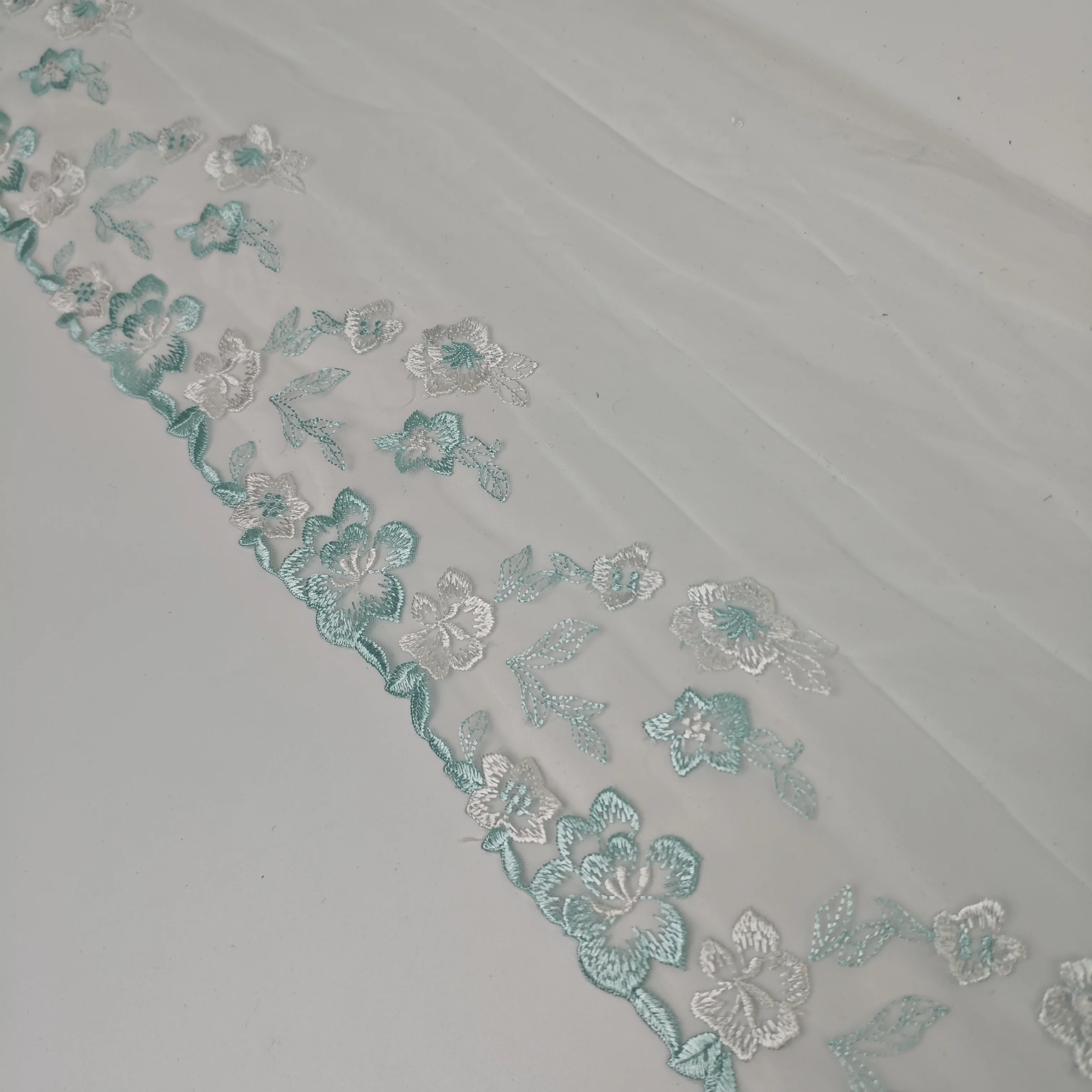 刺繍ライトグリーンガーゼレースレースアクセサリー頭飾りロリータ-diy-チャイナドレス幅-22-センチメートル